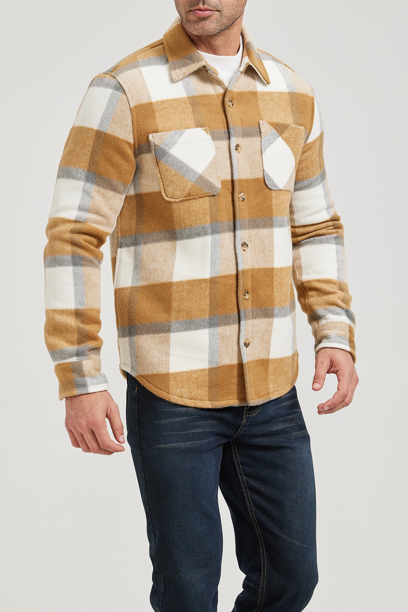 Men’s Sherpa Bonded Button Down Shirt