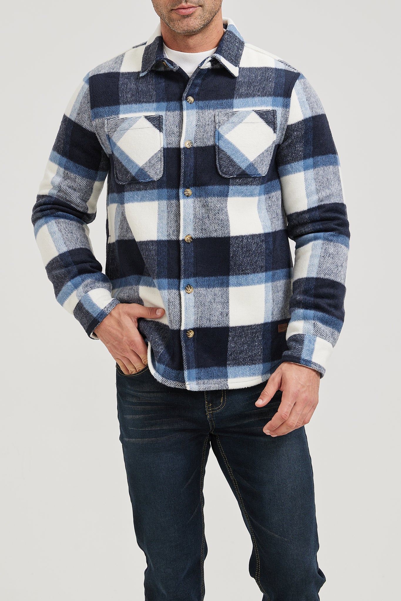 Men’s Sherpa Bonded Button Down Shirt