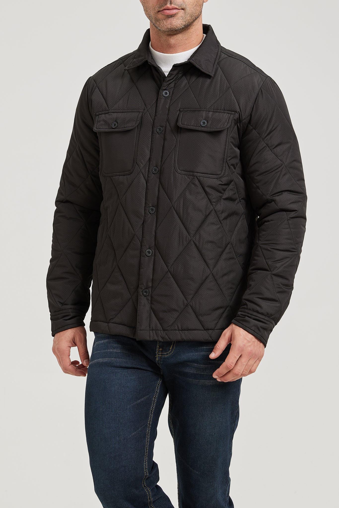 Men’s Quilted Flannel Shirt Jacket