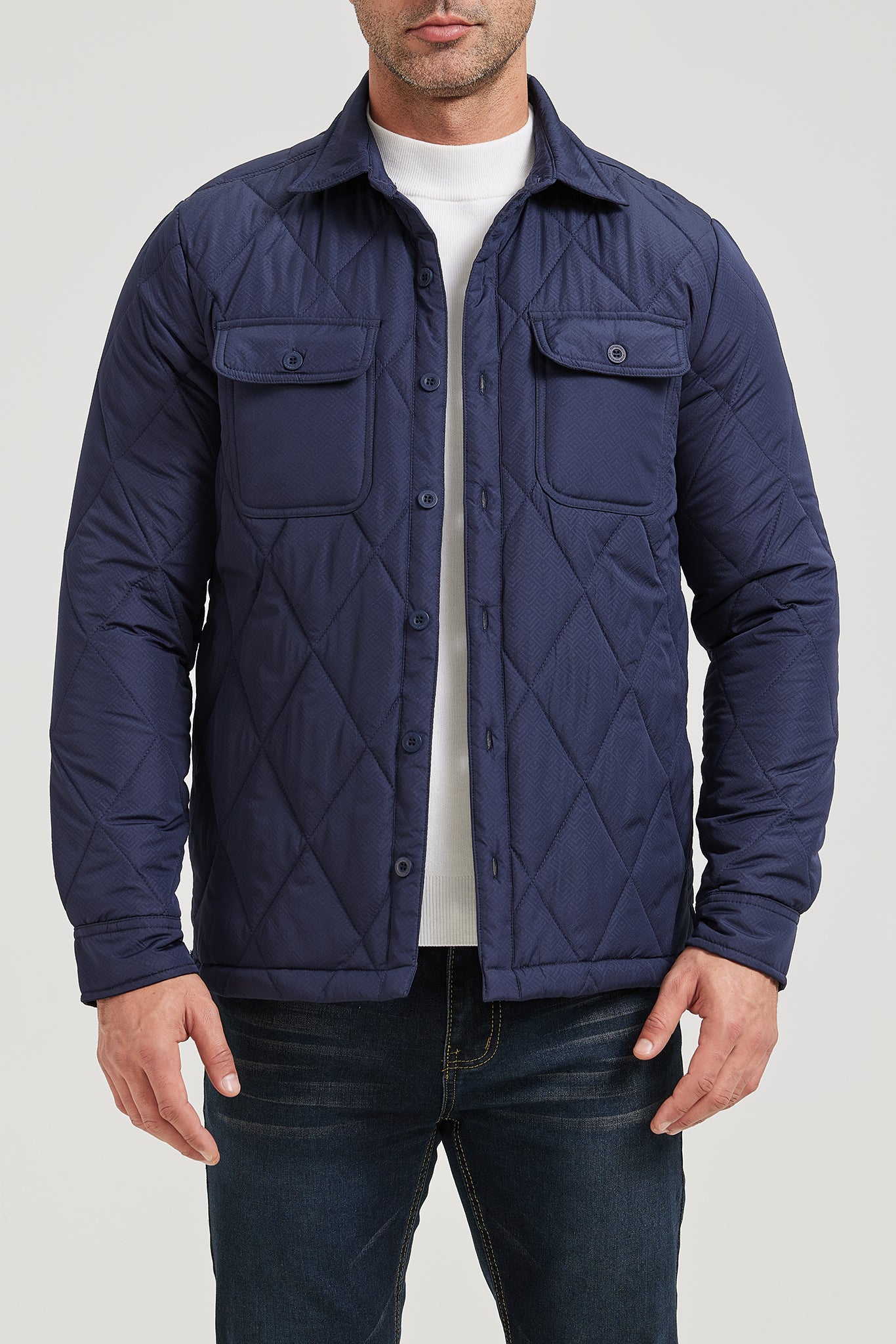 Men’s Quilted Flannel Shirt Jacket