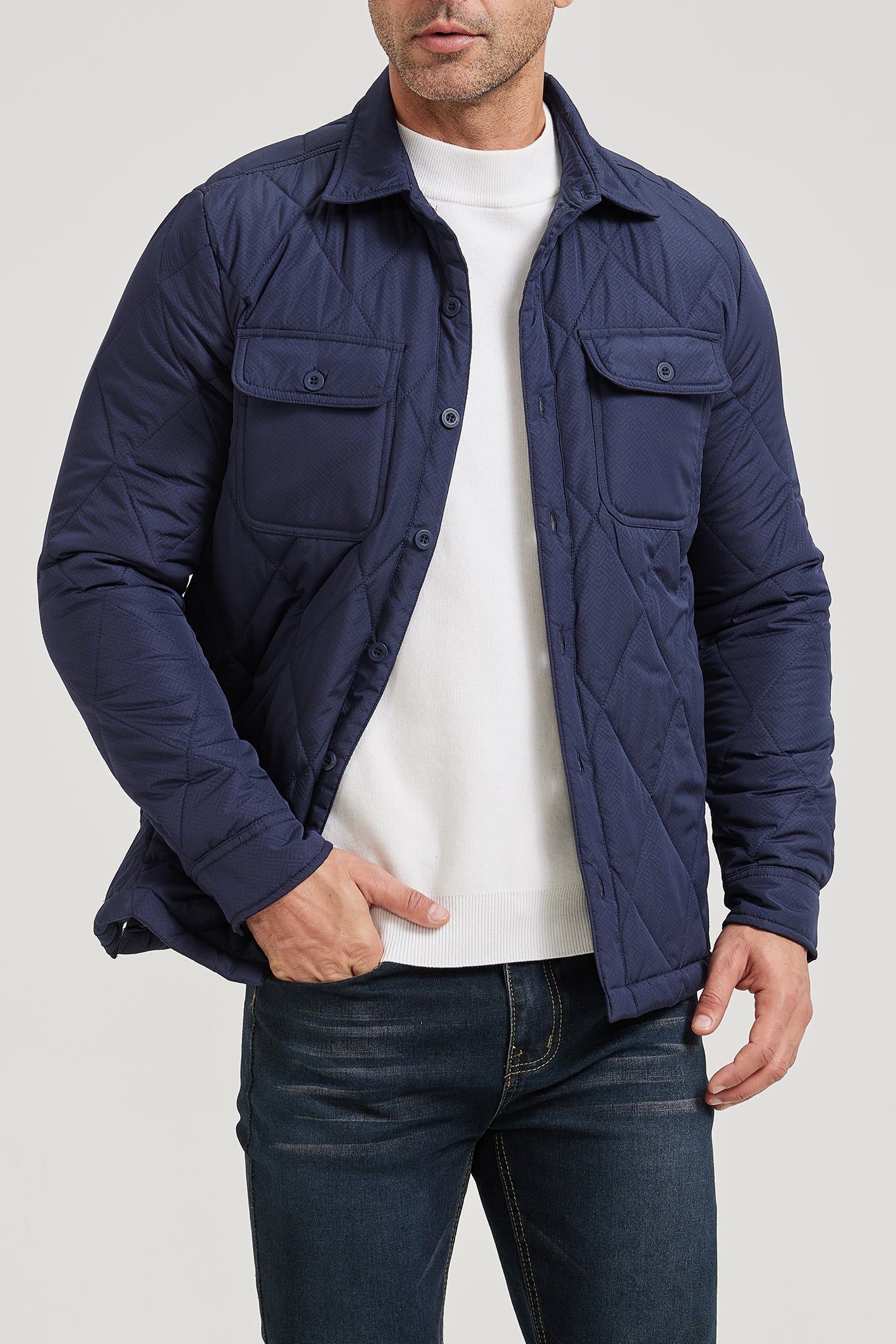 Men’s Quilted Flannel Shirt Jacket