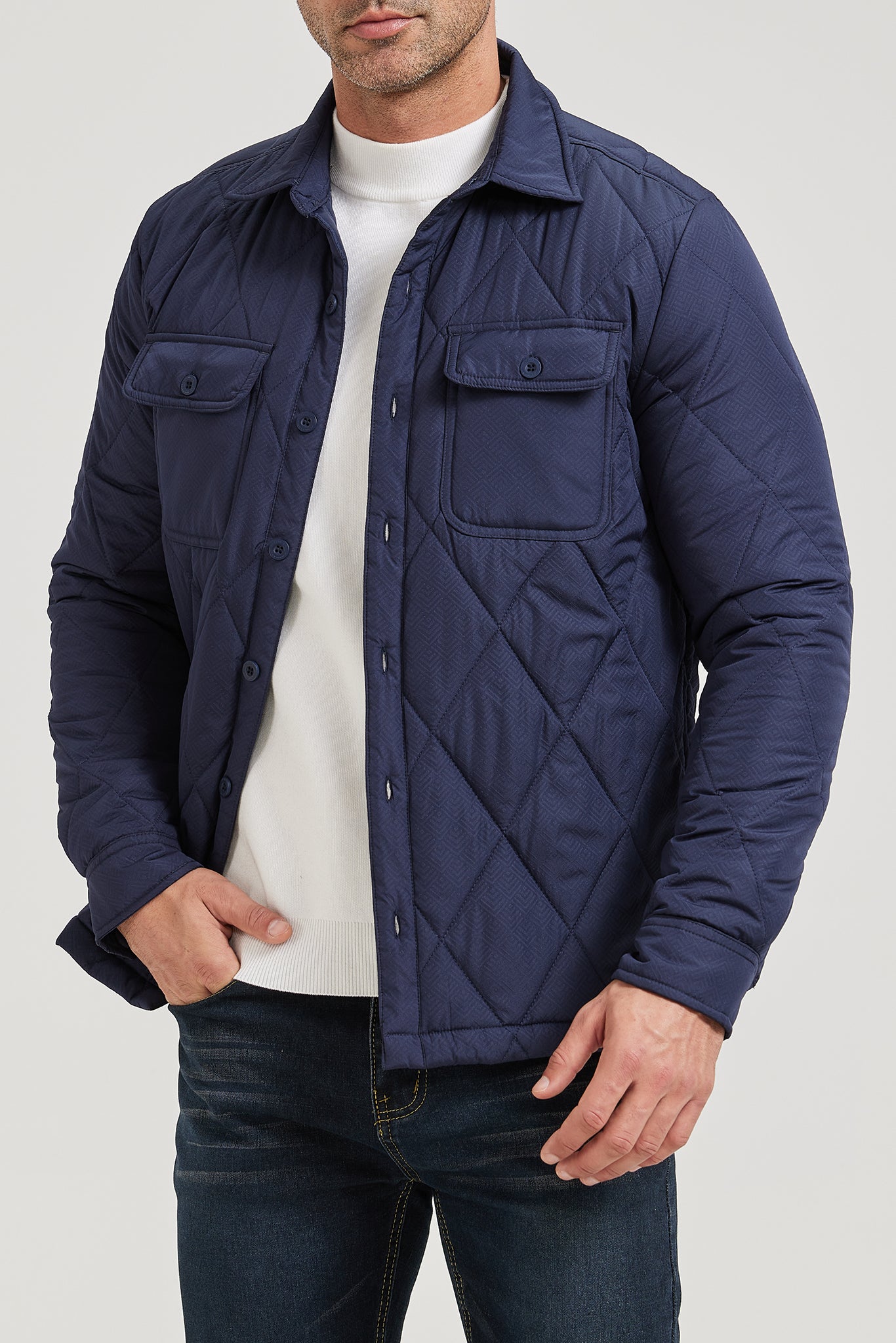 Men’s Quilted Flannel Shirt Jacket