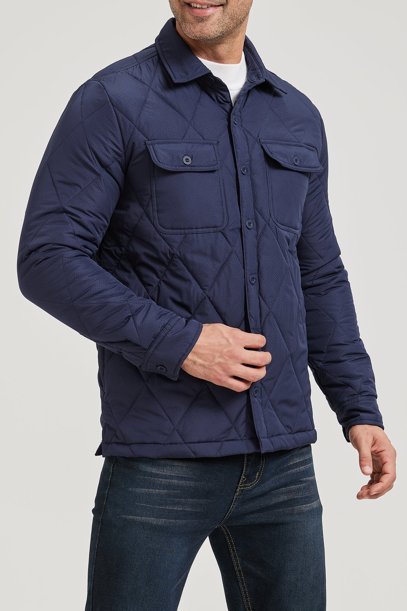 Men’s Quilted Flannel Shirt Jacket