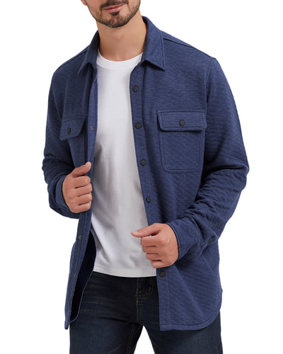 Quilted Jacquard Knit Shirt Jacket